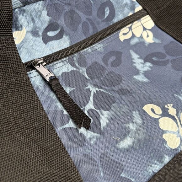 LL Bean Blue Hawaiian Hibiscus Travel Vacation Weekender Duffle Bag 22” Large - Picture 5 of 15
